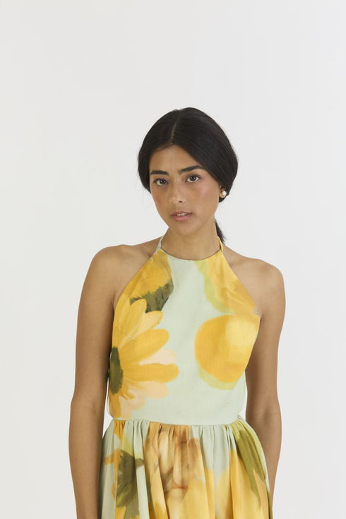 Lemonade yellow halter neck dress