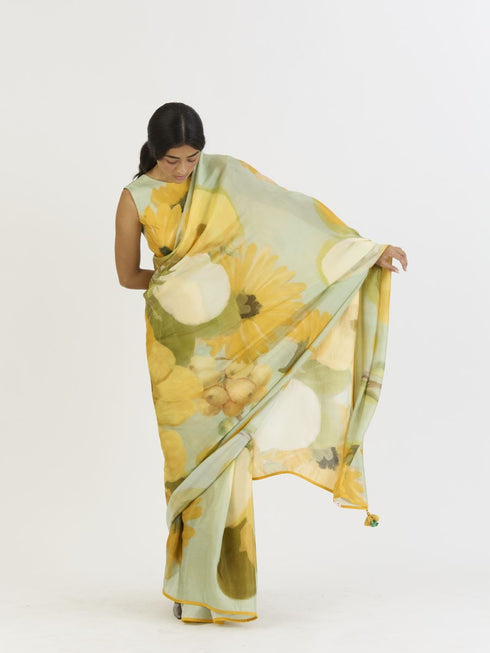 Lemonade yellow sari