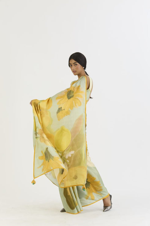 Lemonade yellow sari