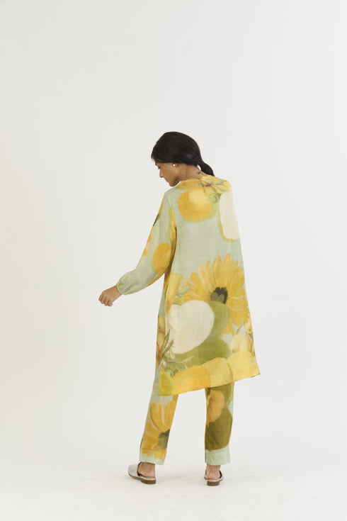 Lemonade yellow silk kurta set