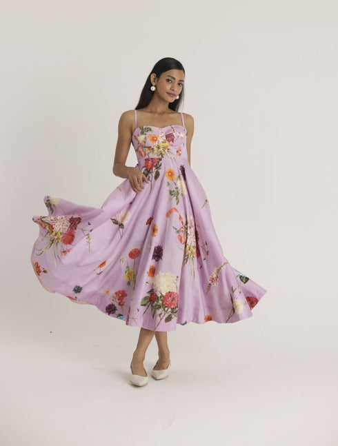 Lilac giggle berry flared bralette dress