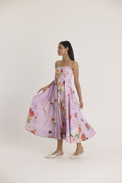 Lilac giggle berry flared bralette dress