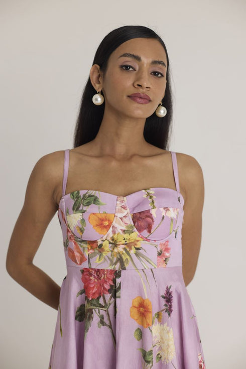 Lilac giggle berry flared bralette dress