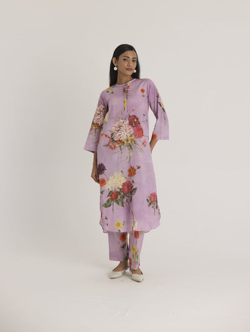 Lilac giggle berry long kurta set