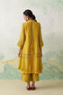 Lime green thin chanderi multicolor kashmiri embroidered back slit kurta set