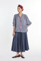 Lisianthus blue gingham check top