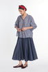 Lisianthus blue gingham check top