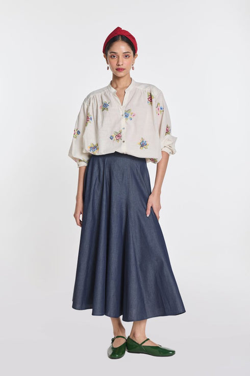 Lisianthus ivory gingham check top