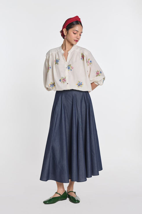 Lisianthus ivory gingham check top