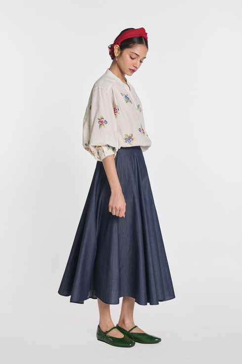 Lisianthus ivory gingham check top