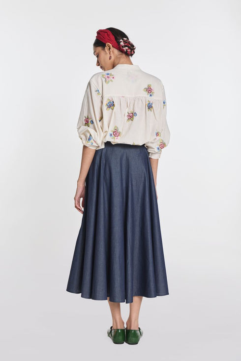 Lisianthus ivory gingham check top