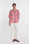 Lisianthus red gingham check top