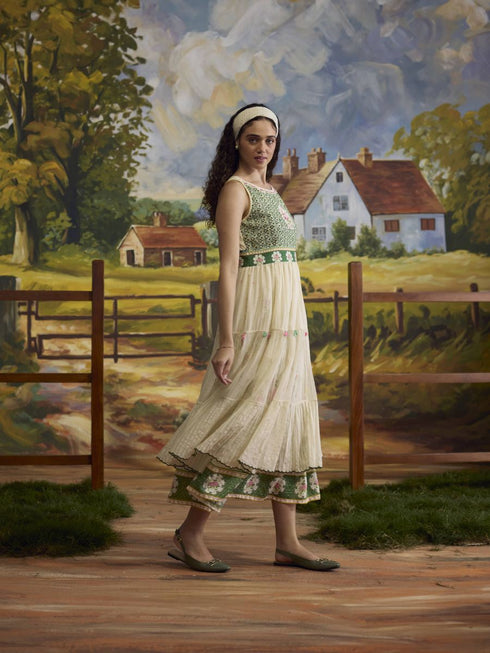 Lumina bone white dress
