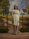 Lumina bone white floral cotton dress
