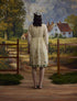 Lumina bone white floral cotton dress