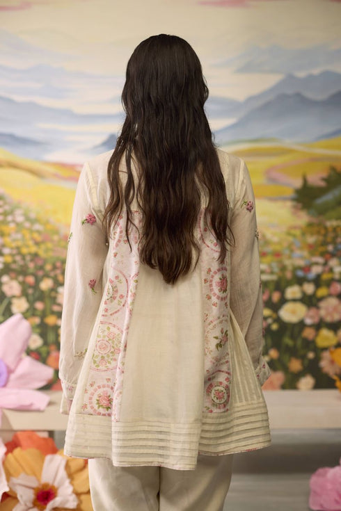 Lumina bone white gathered top