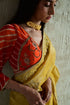 Madhuri orange choli sleeve blouse