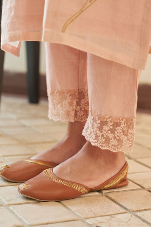 Magnolia applique embroidered kurta set