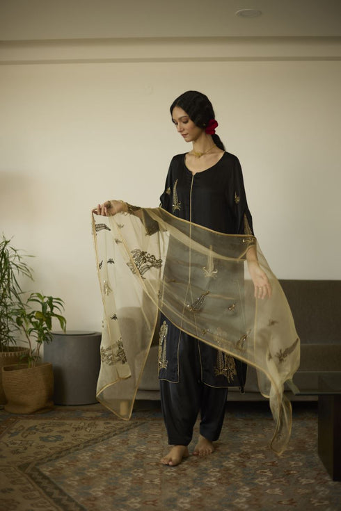 Maitreyi beige chaya dupatta