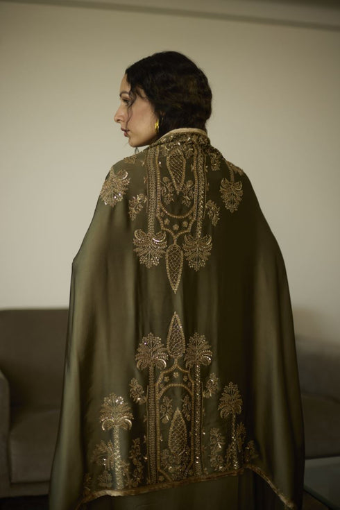Maitreyi green palm dupatta