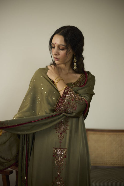 Maitreyi green saanjh dupatta