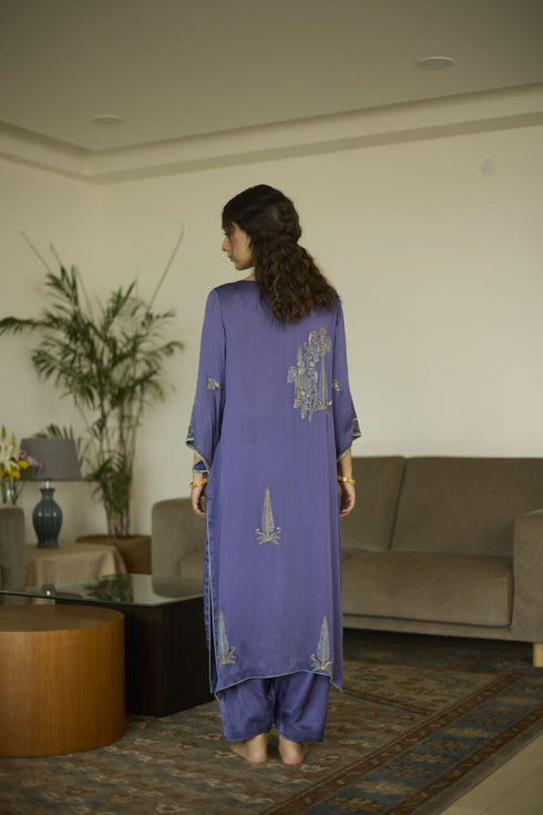 Maitreyi purple chaya kurta with pants