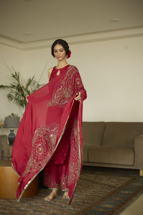 Maitreyi red dupatta