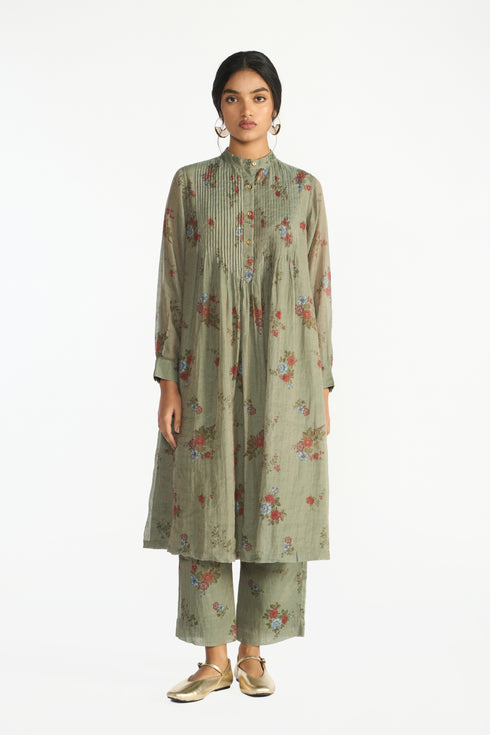 Mallika green tunic set
