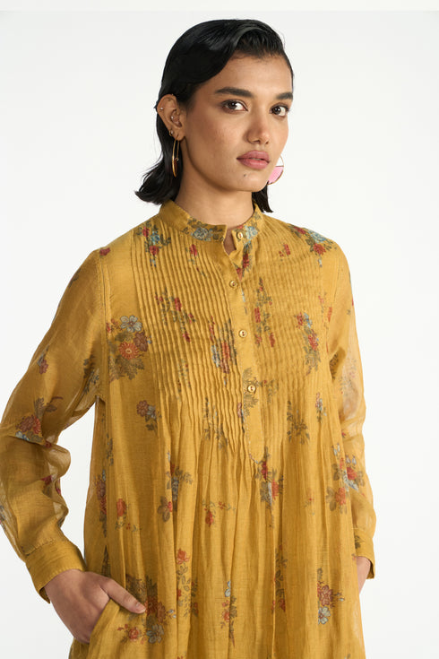 Mallika mustard tunic set