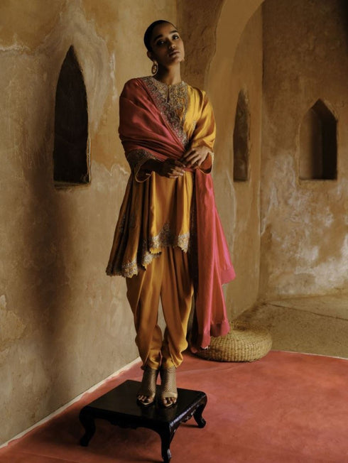 Mango yellow tunic set