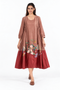 Maroon embroidered dress