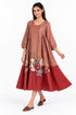 Maroon embroidered dress