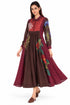 Maroon floral embroidered dress