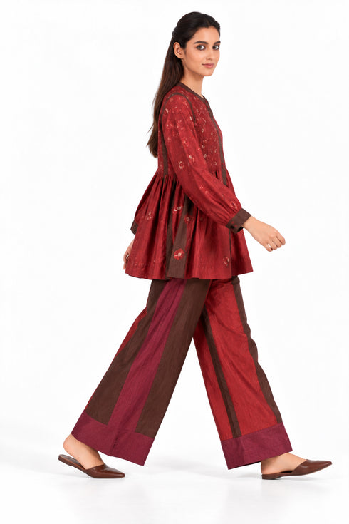 Maroon printed top