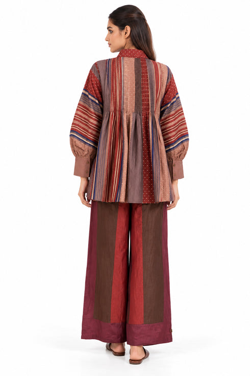 Maroon silk top