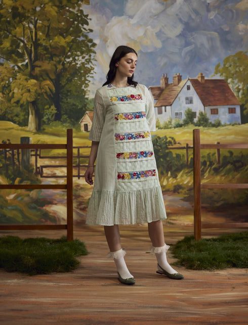 Meadow pista green floral dress