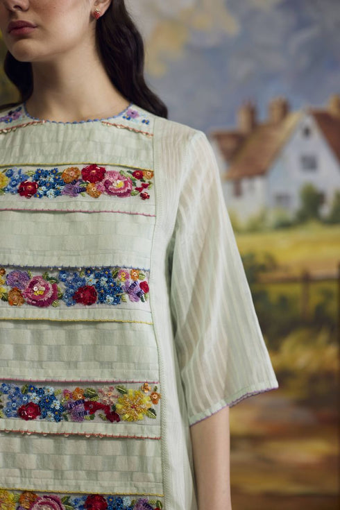 Meadow pista green floral dress