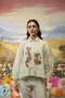 Meadow pista green floral embroidered shirt