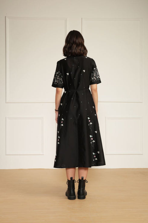 Meadows black A-line dress