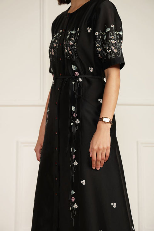 Meadows black A-line dress