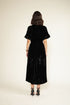 Meadows black drop shoulder discharge print dress