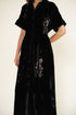Meadows black drop shoulder discharge print dress
