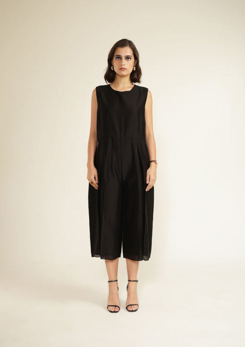 Meadows black jumpsuit with quilted jacket