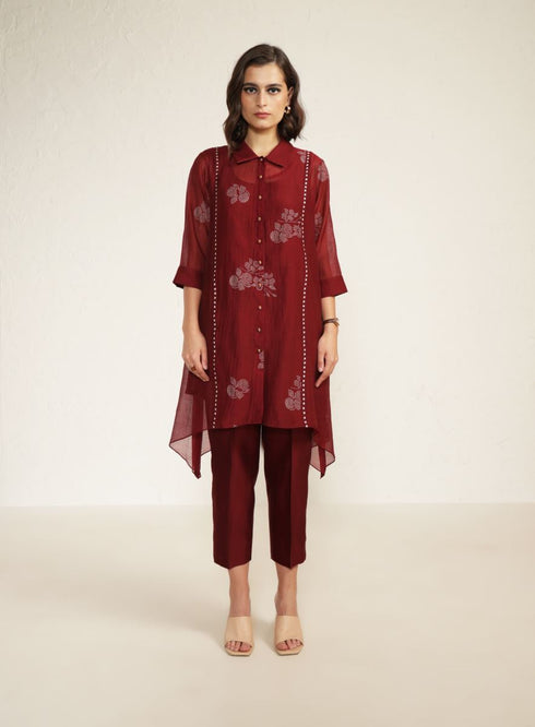 Meadows burgandy shirt with pants