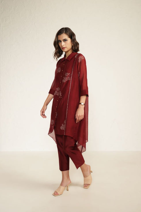 Meadows burgandy shirt with pants