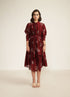 Meadows burgandy tie-up dress