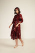 Meadows burgandy tie-up dress