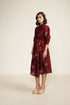 Meadows burgandy tie-up dress