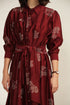 Meadows burgandy tie-up dress