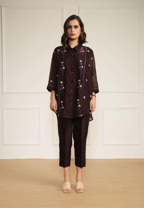 Meadows grape shirt with straight pants